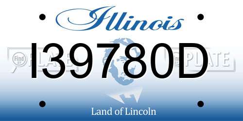I39780D Illinois License Plate
