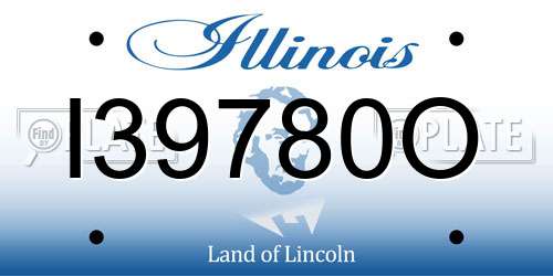 I39780O Illinois License Plate