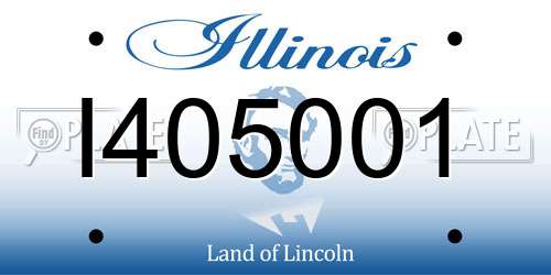 I405001 Illinois License Plate
