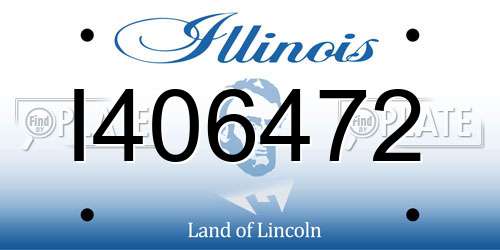 I406472 Illinois License Plate