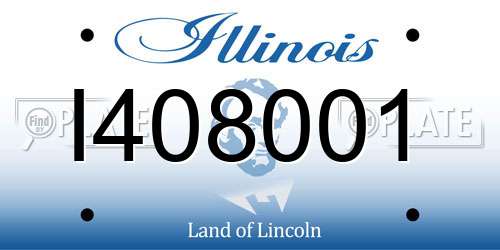 I408001 Illinois License Plate