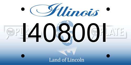 I40800I Illinois License Plate