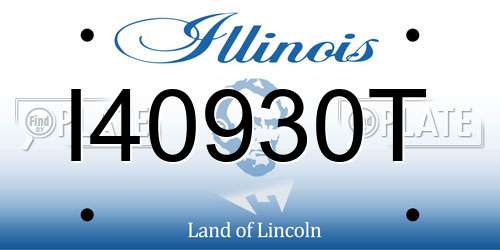 I40930T Illinois License Plate