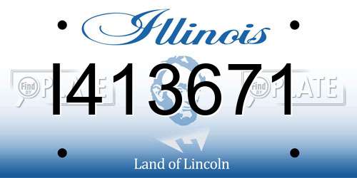 I413671 Illinois License Plate