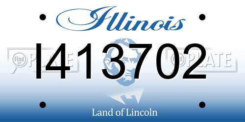 I413702 Illinois License Plate