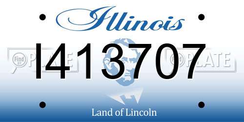 I413707 Illinois License Plate