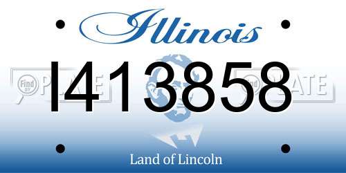 I413858 Illinois License Plate