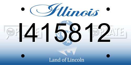I415812 Illinois License Plate