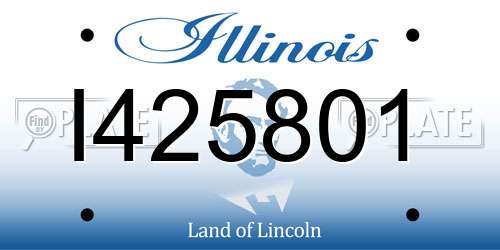 I425801 Illinois License Plate