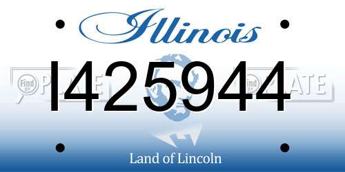 I425944 Illinois License Plate