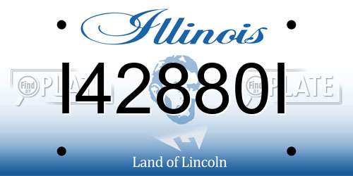 I42880I Illinois License Plate