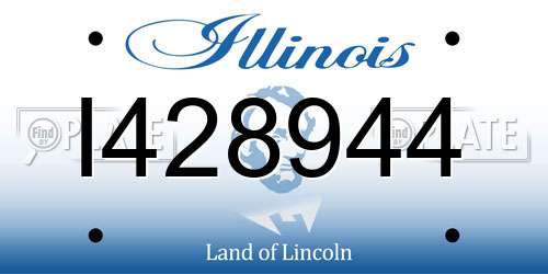 I428944 Illinois License Plate