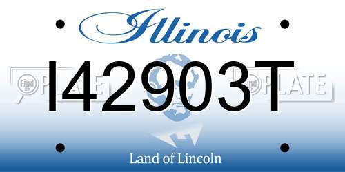 I42903T Illinois License Plate