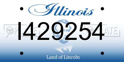I429254 Illinois License Plate