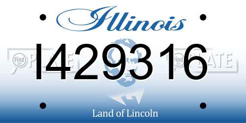 I429316 Illinois License Plate