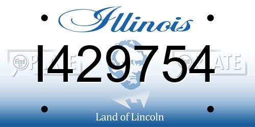 I429754 Illinois License Plate