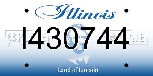 I430744 Illinois License Plate
