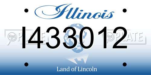 I433012 Illinois License Plate