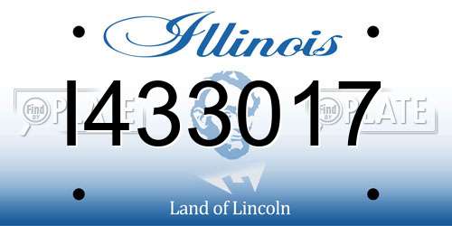 I433017 Illinois License Plate