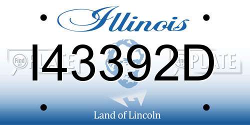 I43392D Illinois License Plate
