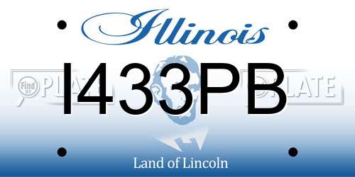 I433PB Illinois License Plate