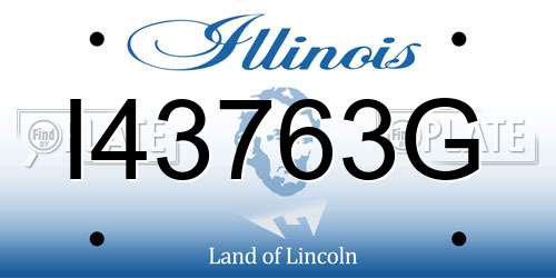 I43763G Illinois License Plate