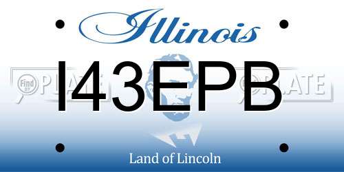 I43EPB Illinois License Plate