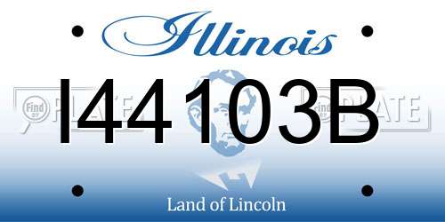 I44103B Illinois License Plate