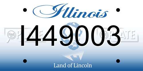 I449003 Illinois License Plate