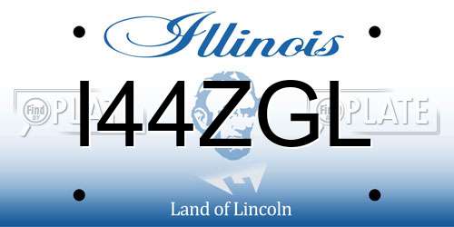 I44ZGL Illinois License Plate