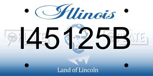 I45125B Illinois License Plate