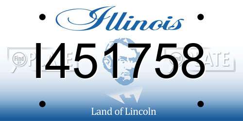 I451758 Illinois License Plate