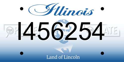 I456254 Illinois License Plate