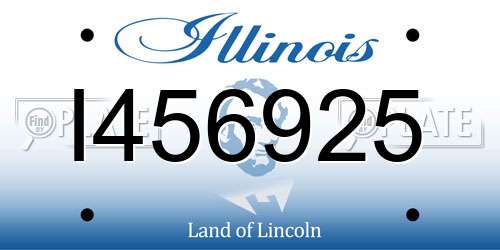 I456925 Illinois License Plate