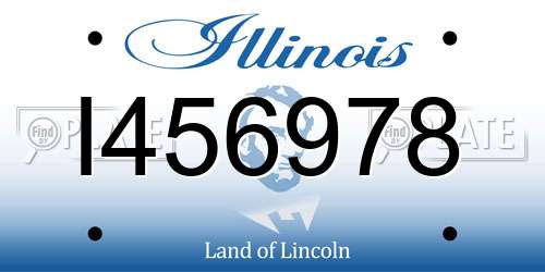 I456978 Illinois License Plate