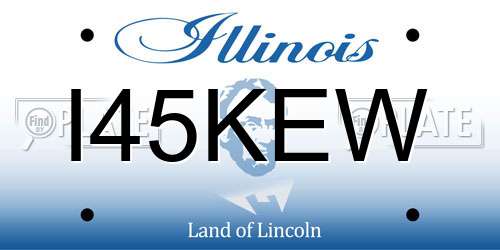 I45KEW Illinois License Plate