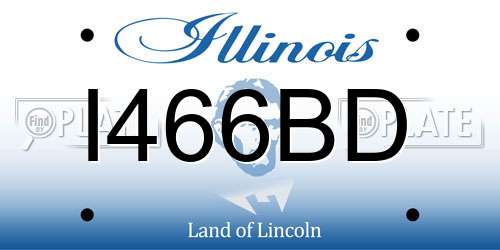 I466BD Illinois License Plate