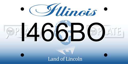 I466BO Illinois License Plate