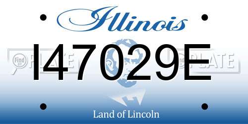 I47029E Illinois License Plate