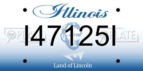I47125I Illinois License Plate