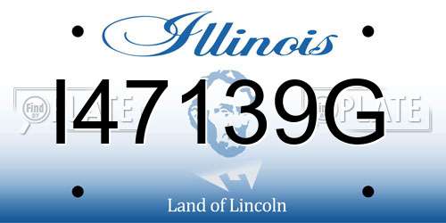 I47139G Illinois License Plate