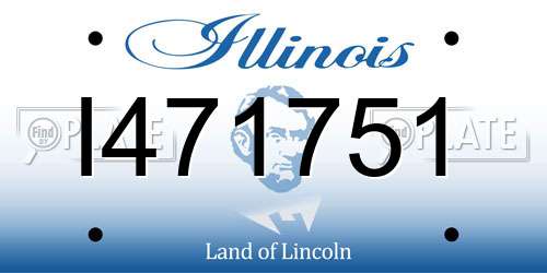 I471751 Illinois License Plate