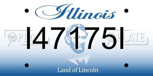 I47175I Illinois License Plate