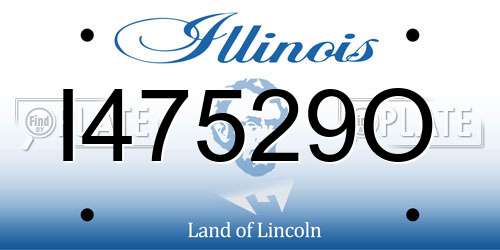 I47529O Illinois License Plate