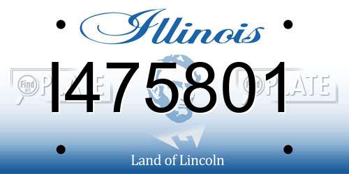 I475801 Illinois License Plate