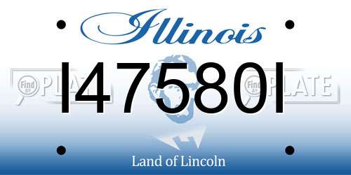I47580I Illinois License Plate