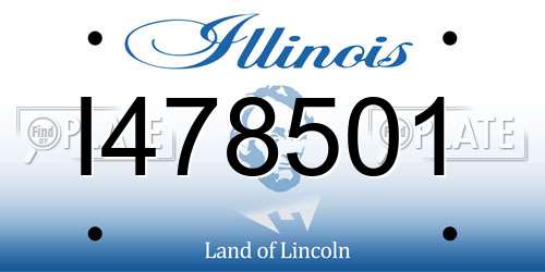 I478501 Illinois License Plate