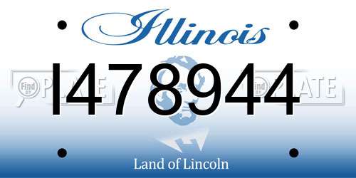 I478944 Illinois License Plate