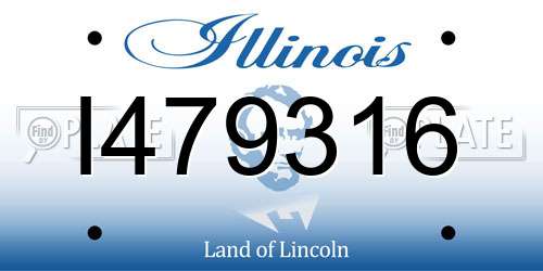 I479316 Illinois License Plate