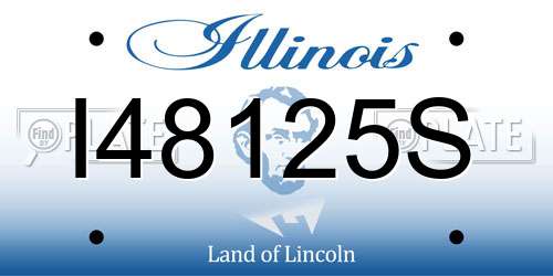I48125S Illinois License Plate